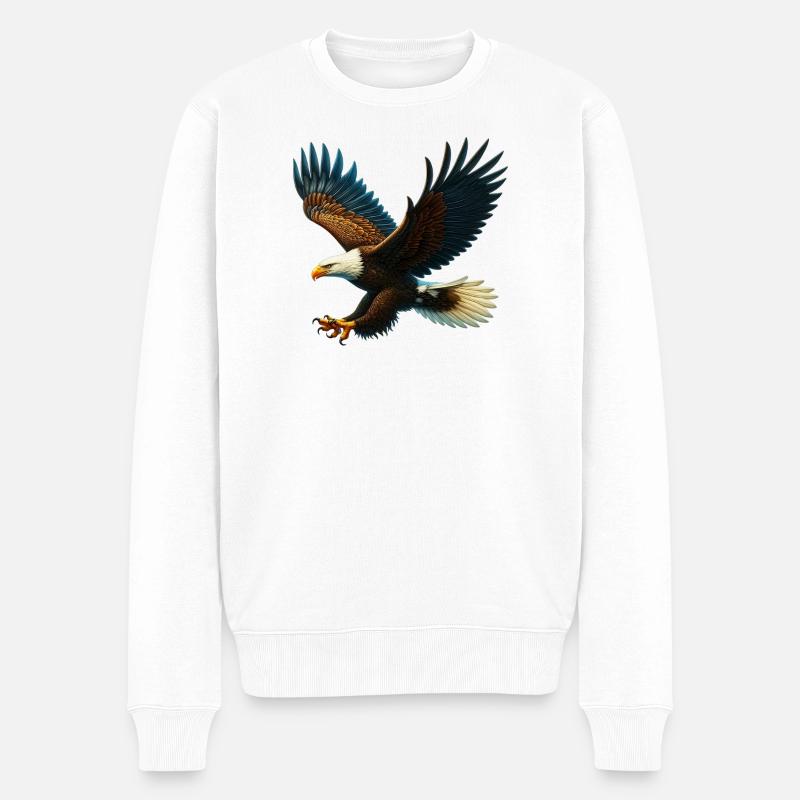 Adler - Männer Premium Bio Pullover - Weiß