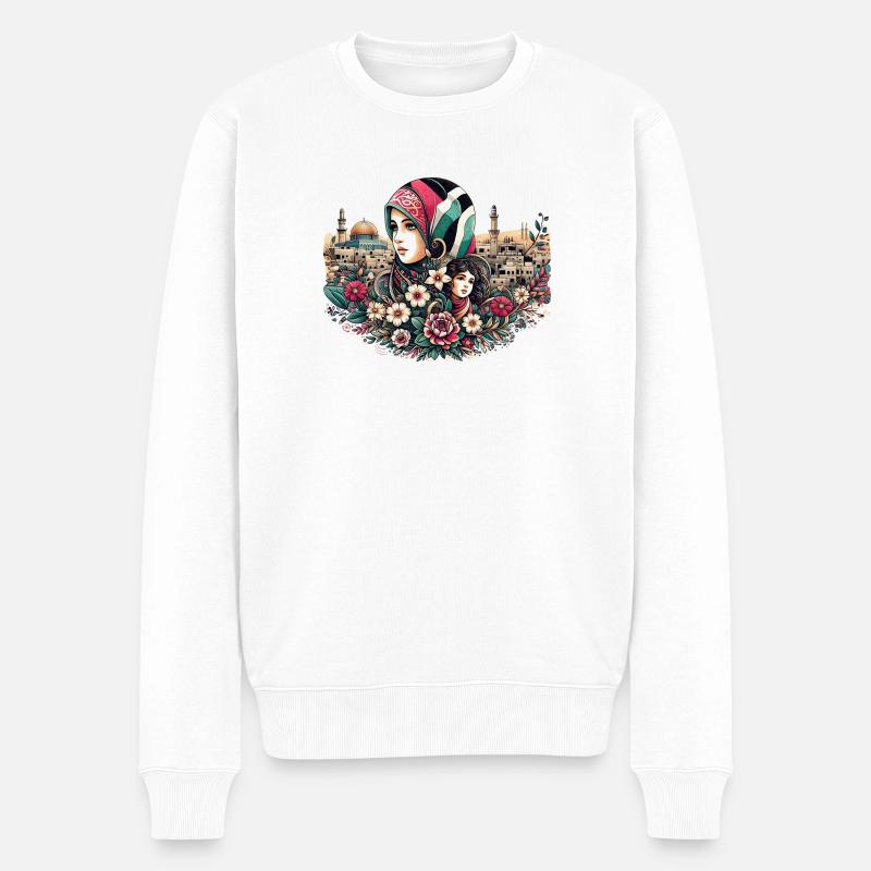Palestine Women - Männer Premium Bio Pullover - Weiß