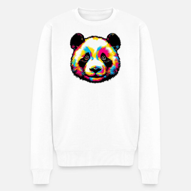 Panda - Pull Premium bio Homme - blanc
