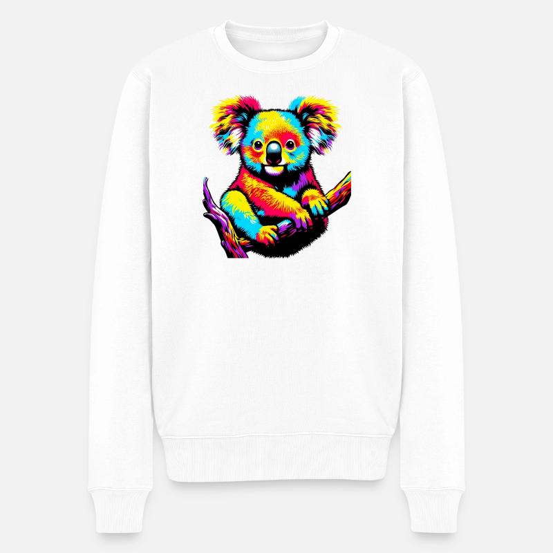 Koala - Männer Premium Bio Pullover - Weiß