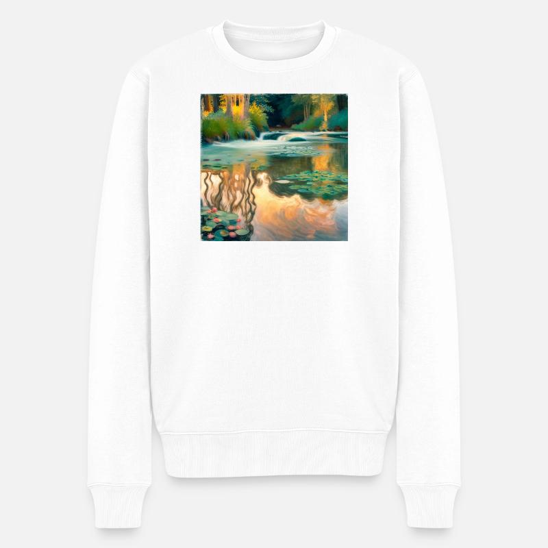 Rivière Impressionisme - Pull Premium bio Homme - blanc
