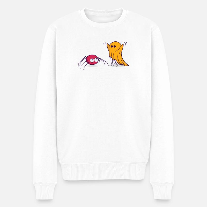 Halloween Spinne Geist Comic Cartoon Comic - Männer Premium Bio Pullover - Weiß