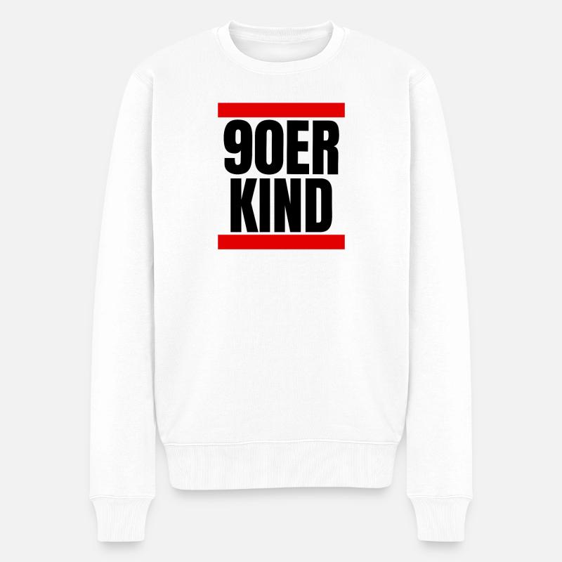 90er Kind - Männer Premium Bio Pullover - Weiß