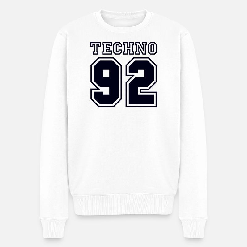 TECHNO 92 - Pull Premium bio Homme - blanc