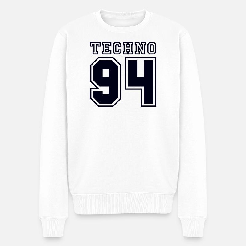 TECHNO 94 - Männer Premium Bio Pullover - Weiß