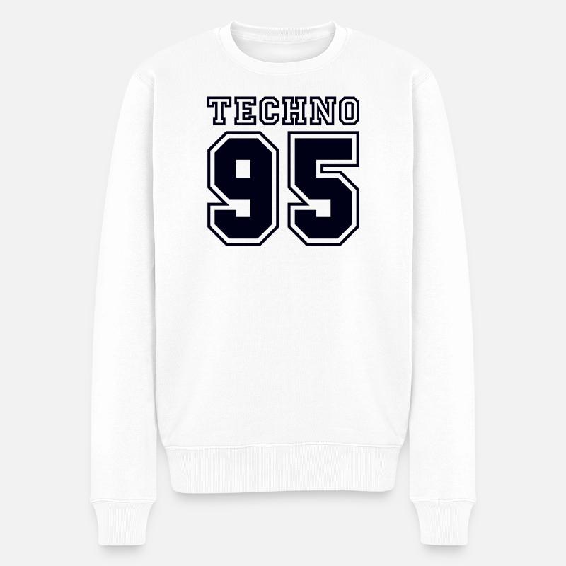 TECHNO 95 - Männer Premium Bio Pullover - Weiß
