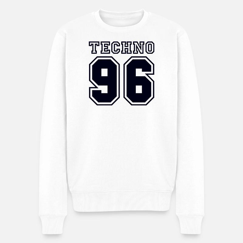 TECHNO 96 - Männer Premium Bio Pullover - Weiß