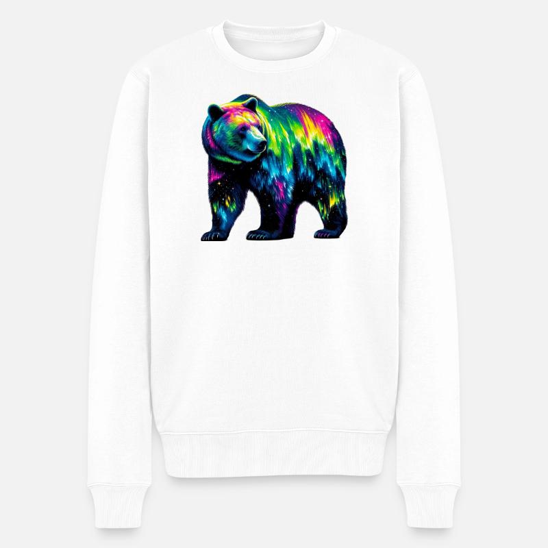 Bär - Männer Premium Bio Pullover - Weiß