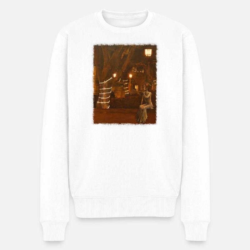 Nächtlicher Ausflug nach La Catrina - Männer Premium Bio Pullover - Weiß