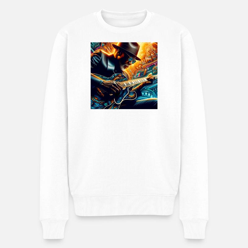 Bluesman - Männer Premium Bio Pullover - Weiß