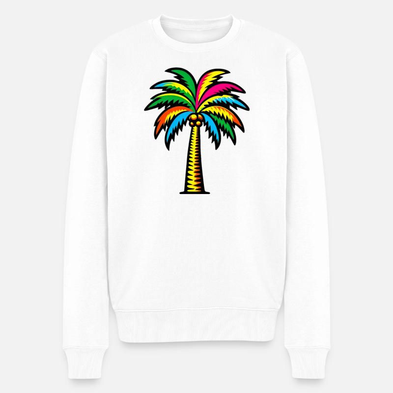 Palme - Männer Premium Bio Pullover - Weiß