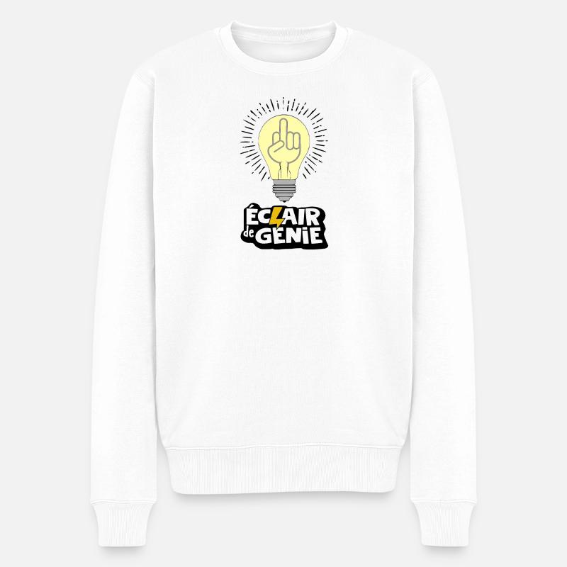 Geistesblitz - Männer Premium Bio Pullover - Weiß
