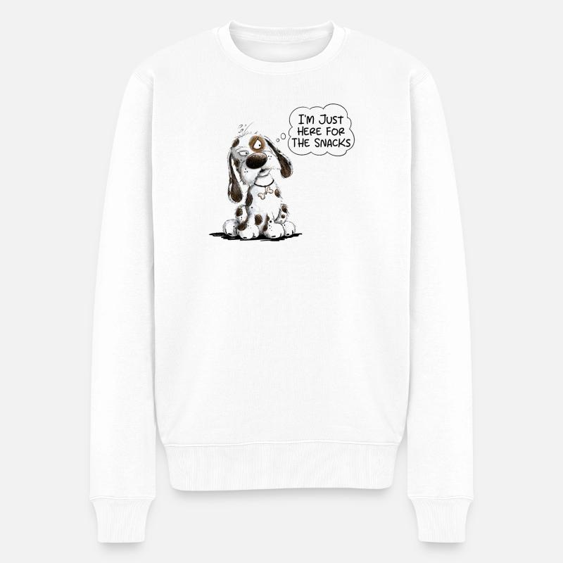 Drôle de chien disant collations - Pull Premium bio Homme - blanc