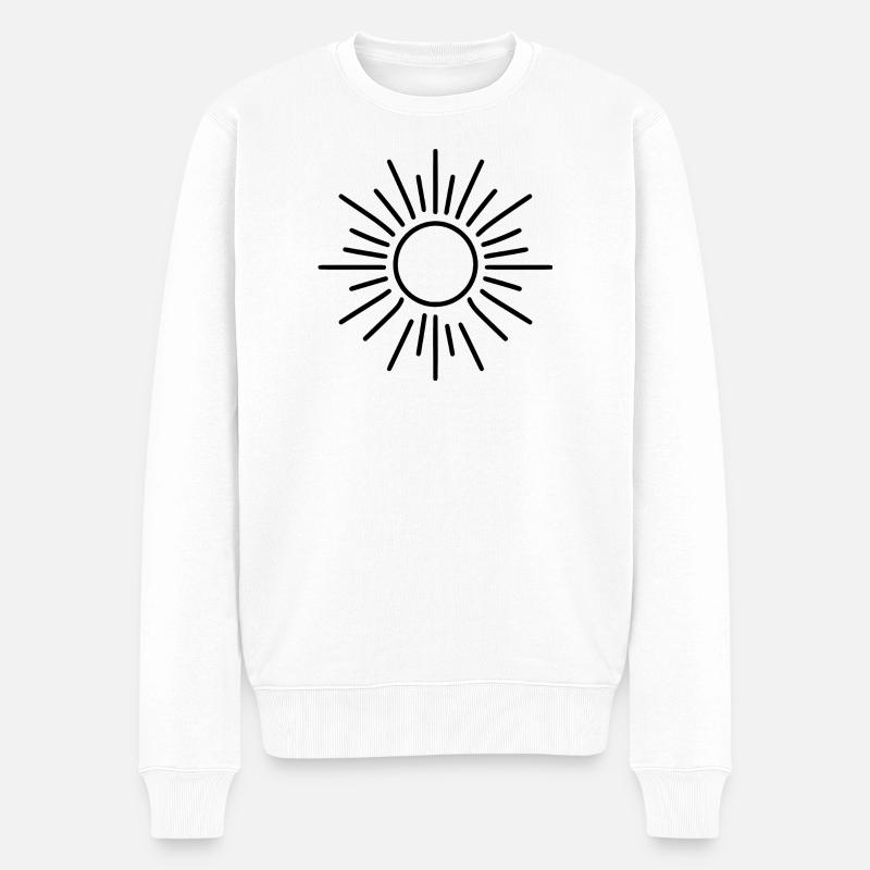 soleil stylisé - Pull Premium bio Homme - blanc