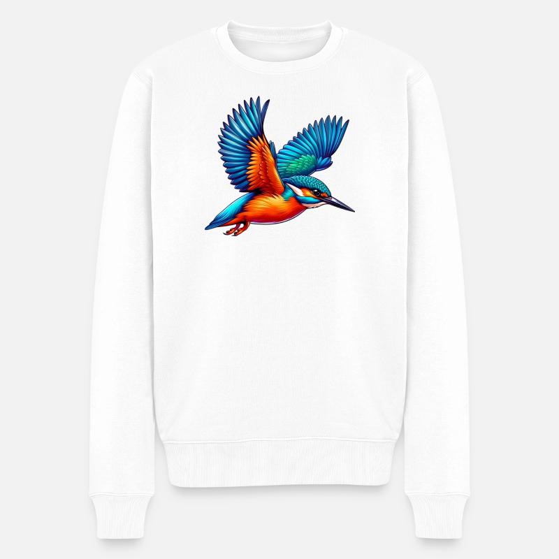 Eisvogel - Männer Premium Bio Pullover - Weiß