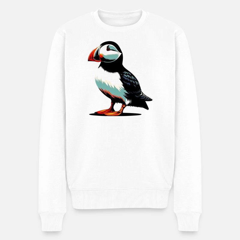 Papageitaucher - Männer Premium Bio Pullover - Weiß