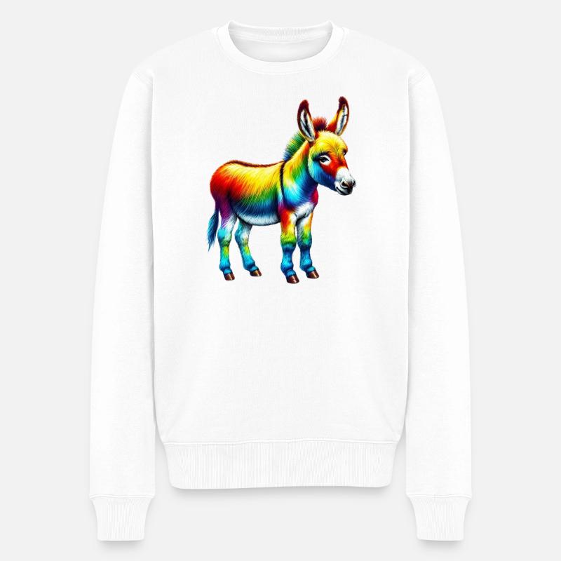 Esel-Maultier - Männer Premium Bio Pullover - Weiß