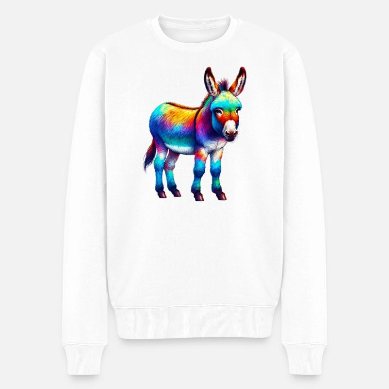 Esel-Maultier - Männer Premium Bio Pullover - Weiß