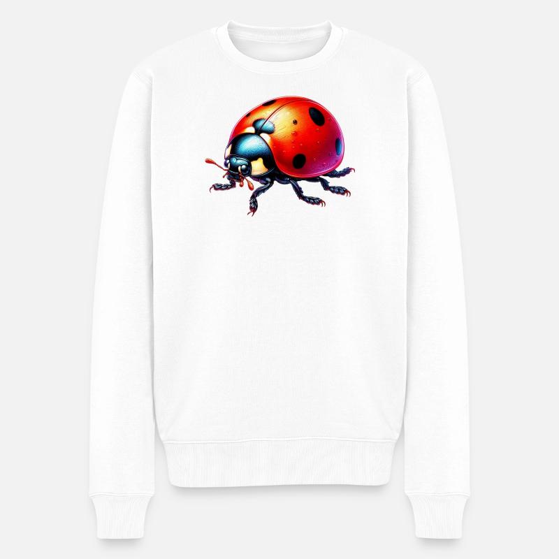 Marienkäfer - Männer Premium Bio Pullover - Weiß