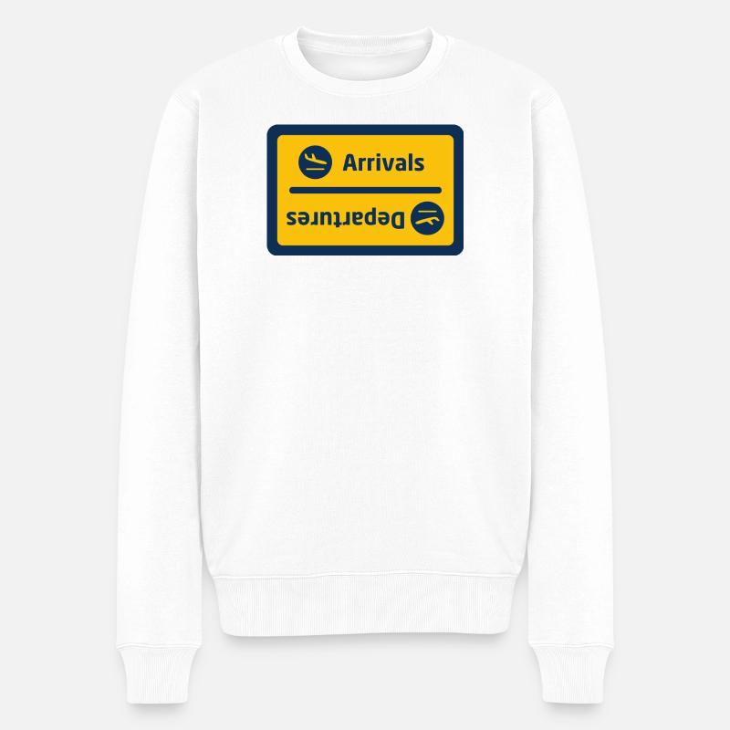Ankünfte/Abflüge - Männer Premium Bio Pullover - Weiß