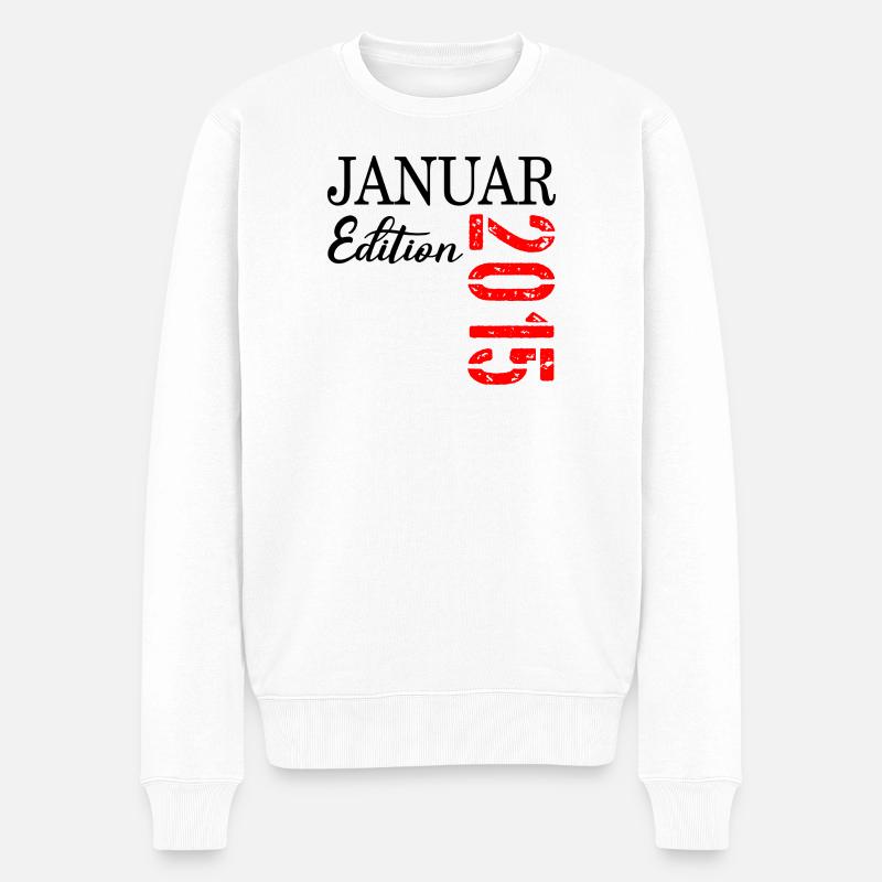 12. Geburtstag Januar 2015 - Männer Premium Bio Pullover - Weiß