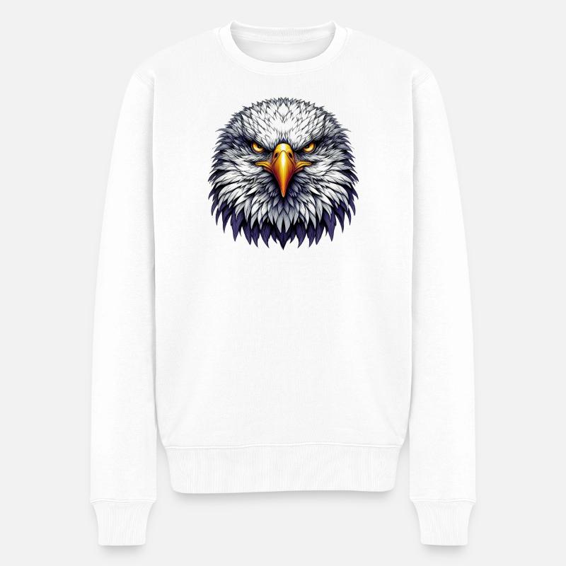 Adler - Männer Premium Bio Pullover - Weiß