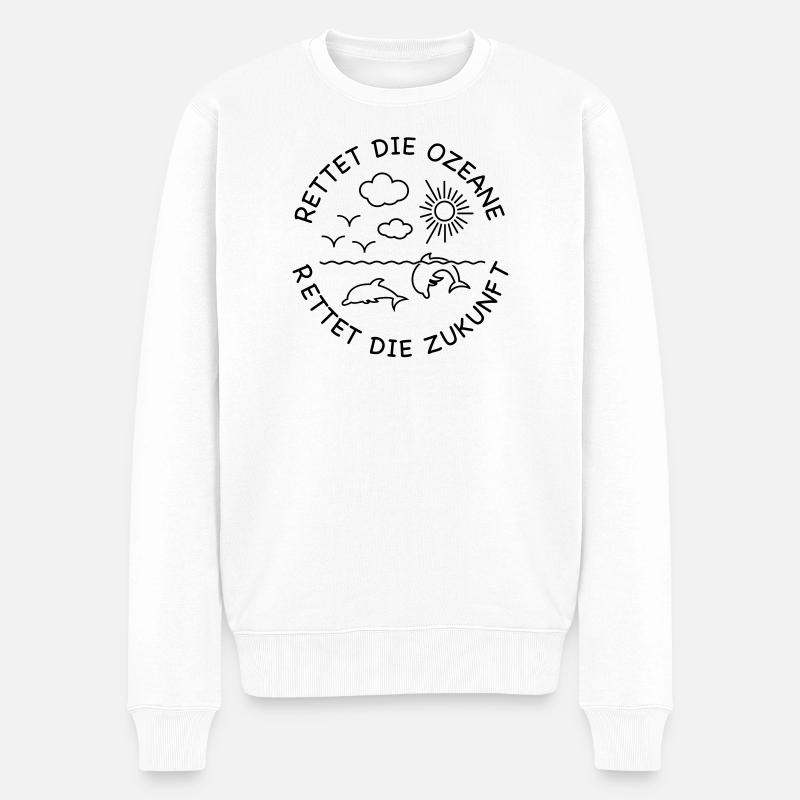 Delfin - Männer Premium Bio Pullover - Weiß