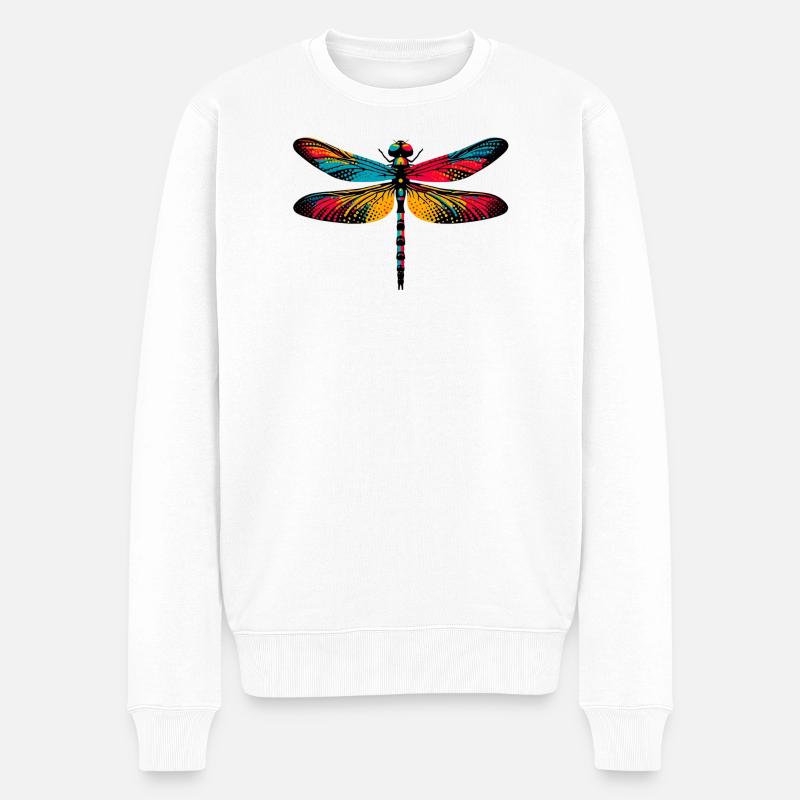 Libelle - Männer Premium Bio Pullover - Weiß