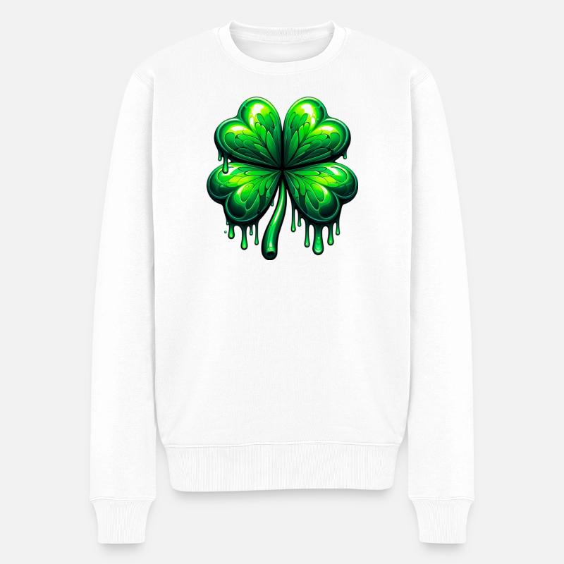 Trèfle à quatre feuilles - Pull Premium bio Homme - blanc