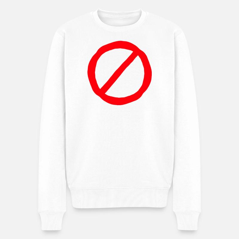 Verbotsschild comic style - Männer Premium Bio Pullover - Weiß