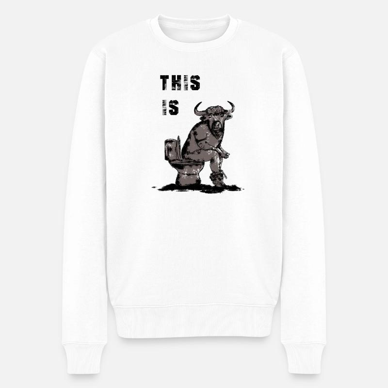 This is bullshit - Männer Premium Bio Pullover - Weiß