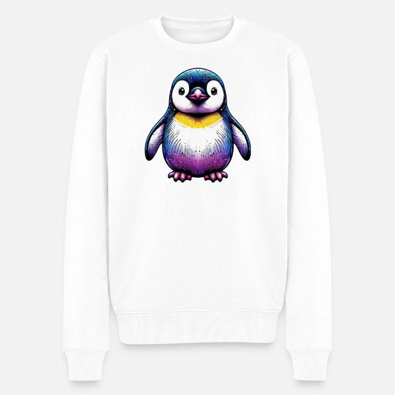 Pinguin - Männer Premium Bio Pullover - Weiß