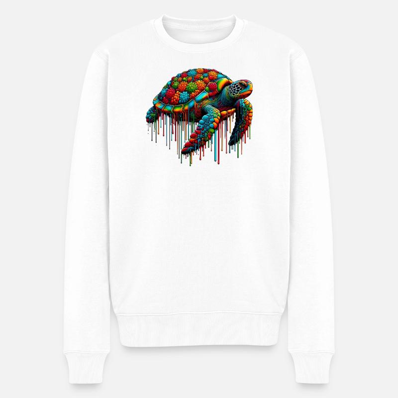 Schildkröte - Männer Premium Bio Pullover - Weiß