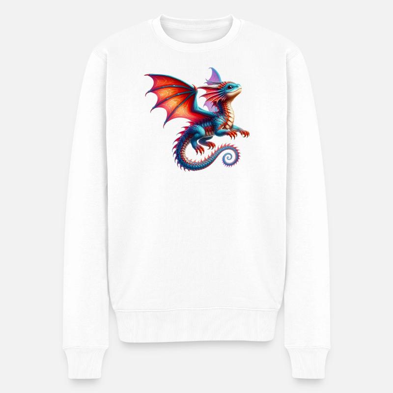 Drache - Männer Premium Bio Pullover - Weiß
