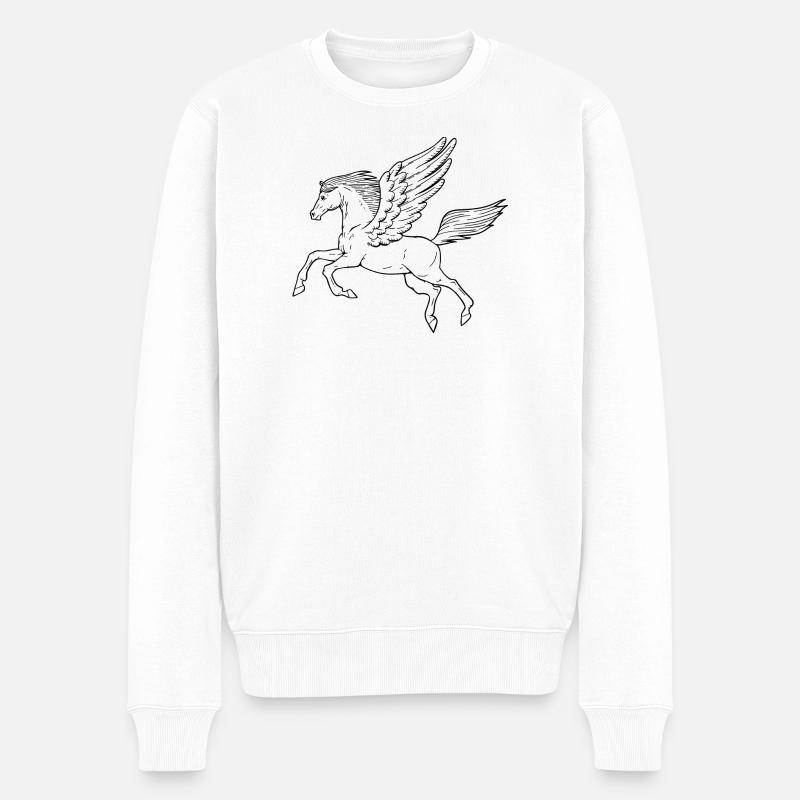 Pegasus - Männer Premium Bio Pullover - Weiß