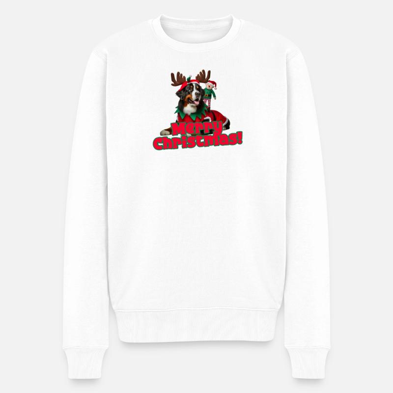 Weihnachten Berner Sennenhund - Männer Premium Bio Pullover - Weiß