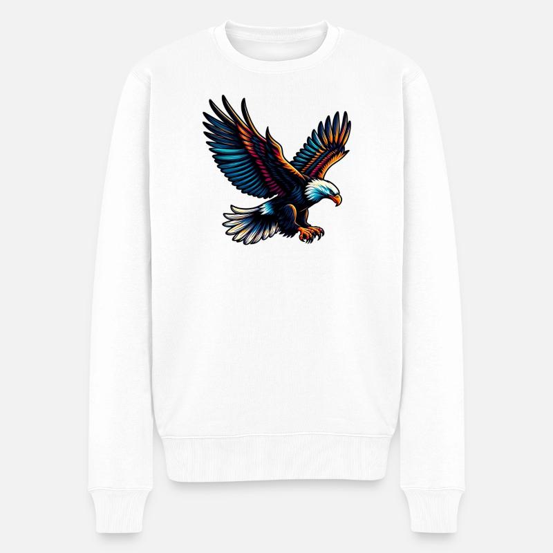 Adler - Männer Premium Bio Pullover - Weiß