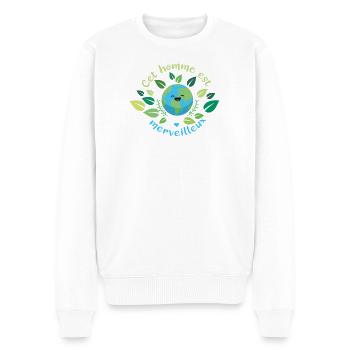 Cet homme est Merveilleux - Pull Premium bio Homme - blanc - Devant - Thijin (182cm)