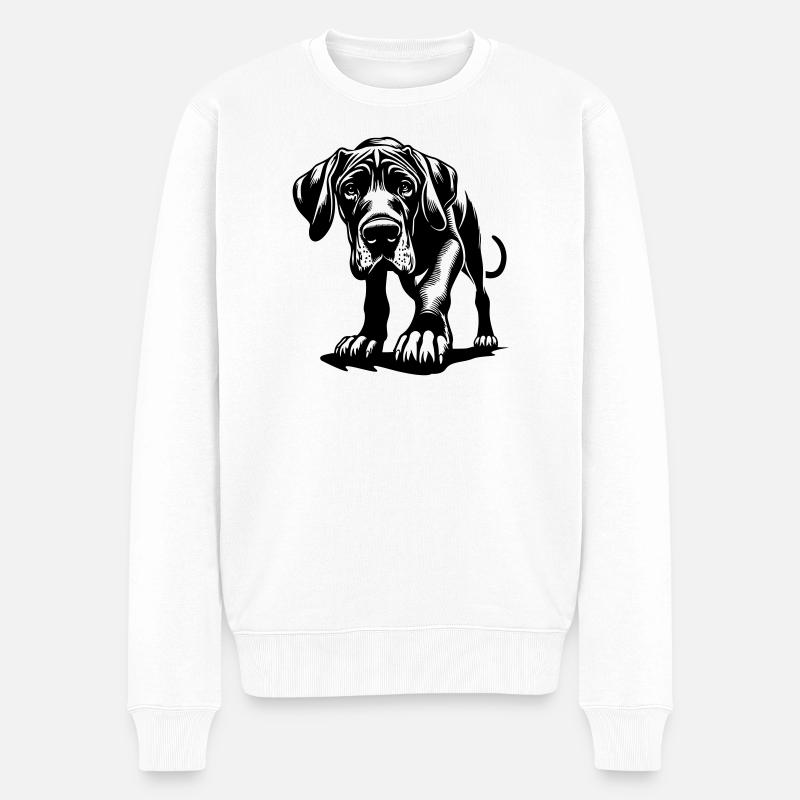 Deutsche Dogge - Männer Premium Bio Pullover - Weiß