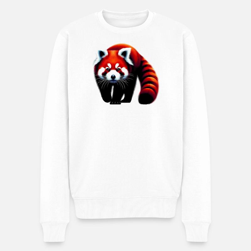Panda roux - Pull Premium bio Homme - blanc