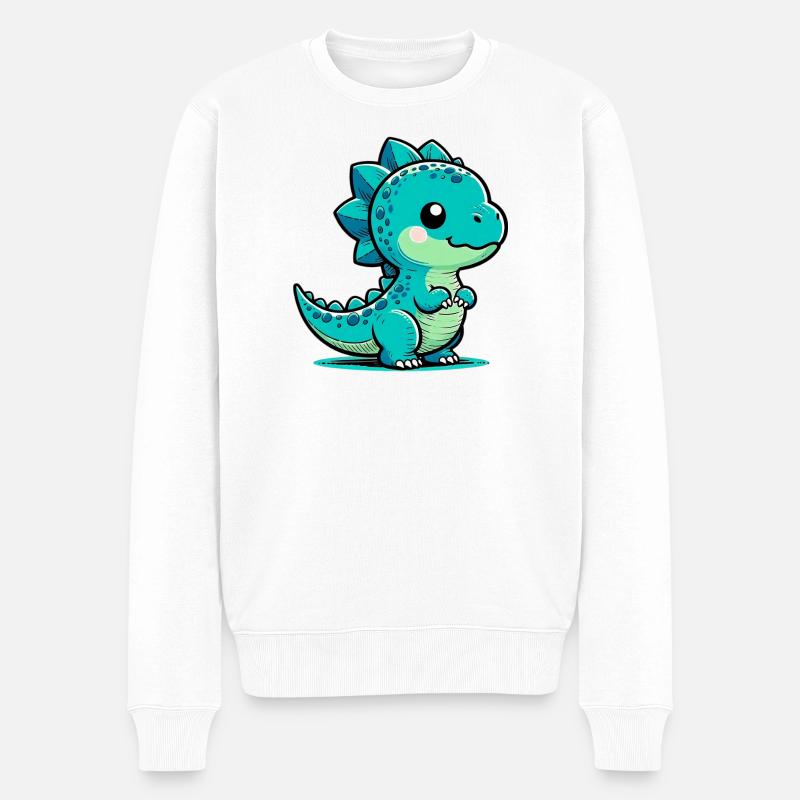Dinosaurier - Männer Premium Bio Pullover - Weiß