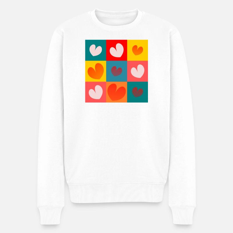 HERZ. NOEL. WEIHNACHTEN. HERZ. HERZ. VATERTAG - Männer Premium Bio Pullover - Weiß