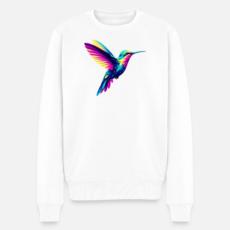 Kolibri - Männer Premium Bio Pullover - Weiß