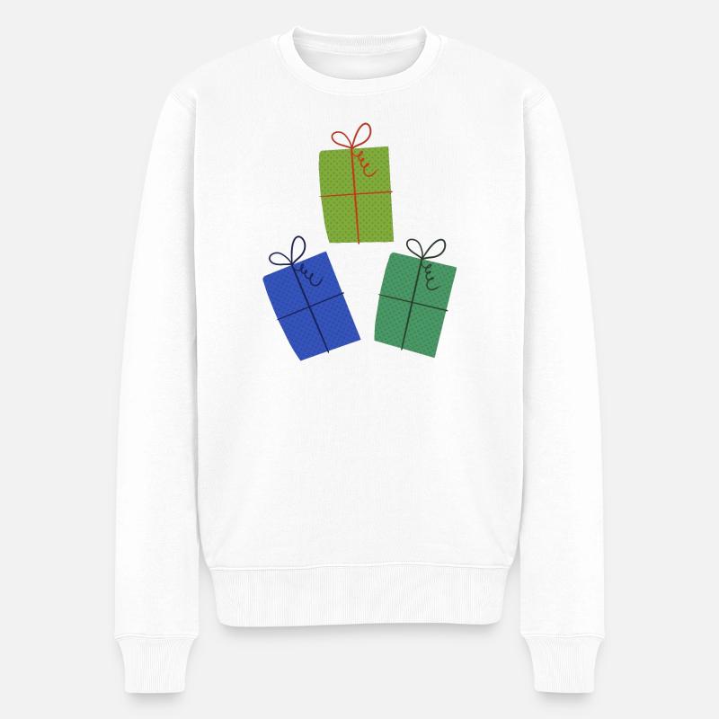 Bunte Geschenke für Sie - Männer Premium Bio Pullover - Weiß