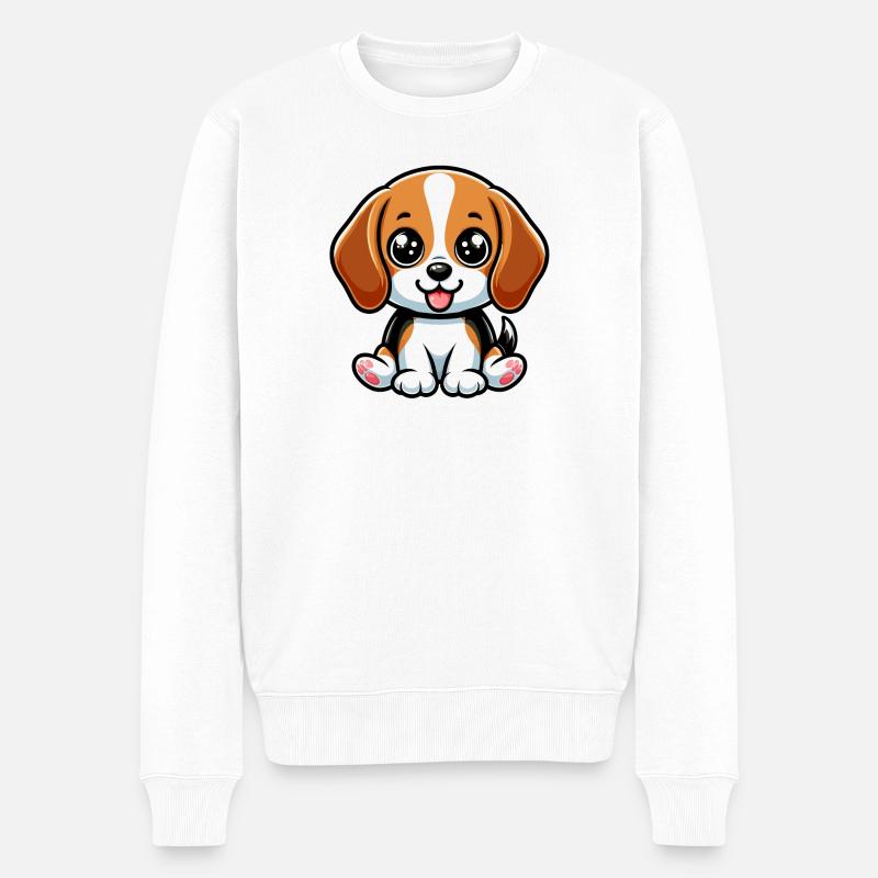 Chien Beagle Kawaii - Pull Premium bio Homme - blanc