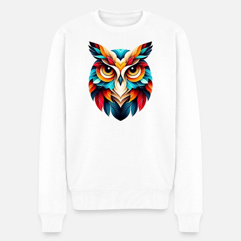 Hibou - Pull Premium bio Homme - blanc