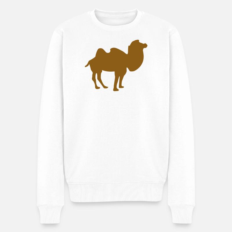 Kamel - Männer Premium Bio Pullover - Weiß