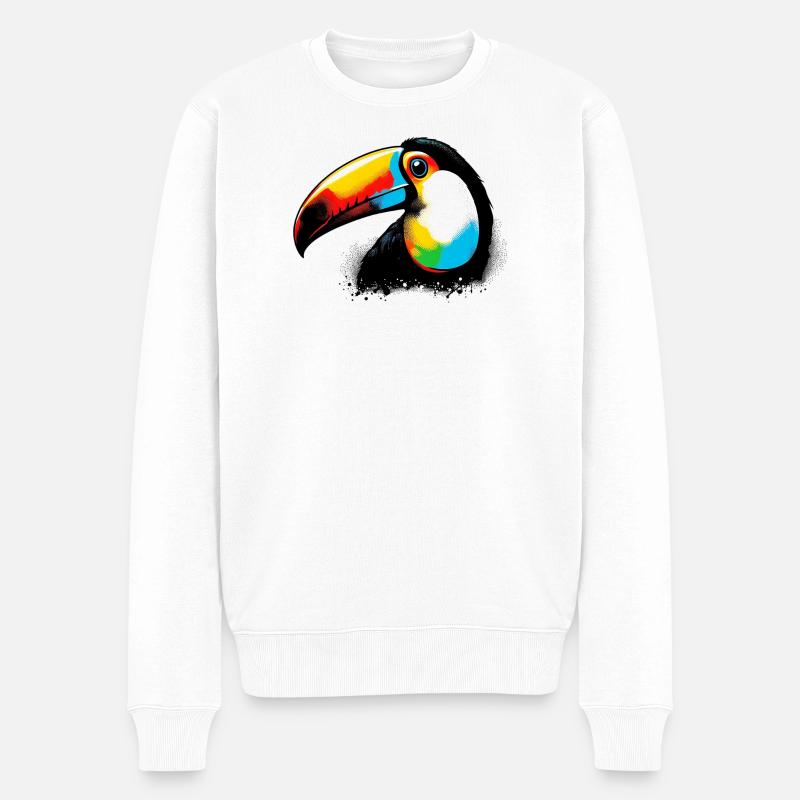 Tukan - Männer Premium Bio Pullover - Weiß