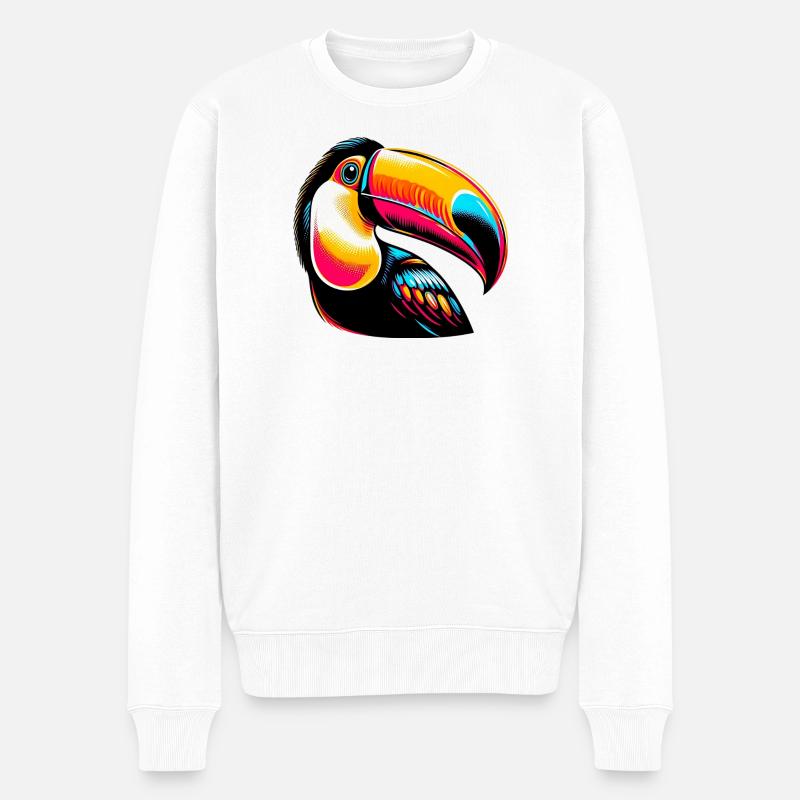Tukan - Männer Premium Bio Pullover - Weiß
