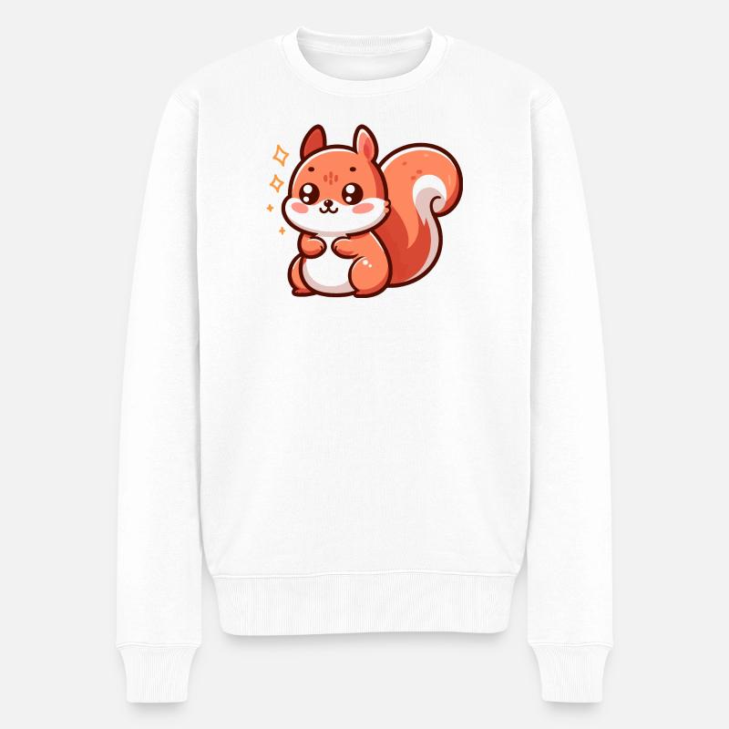 Niedliches kleines Eichhörnchen - Männer Premium Bio Pullover - Weiß